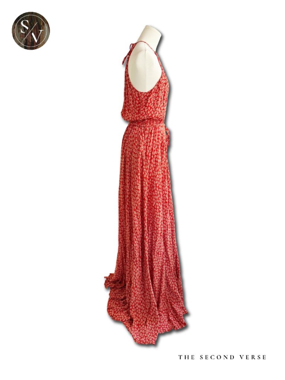 Vici Floral Maxi Dress Front Slit Halter Dress Medium Summer Wedding Guest - Picture 2 of 7